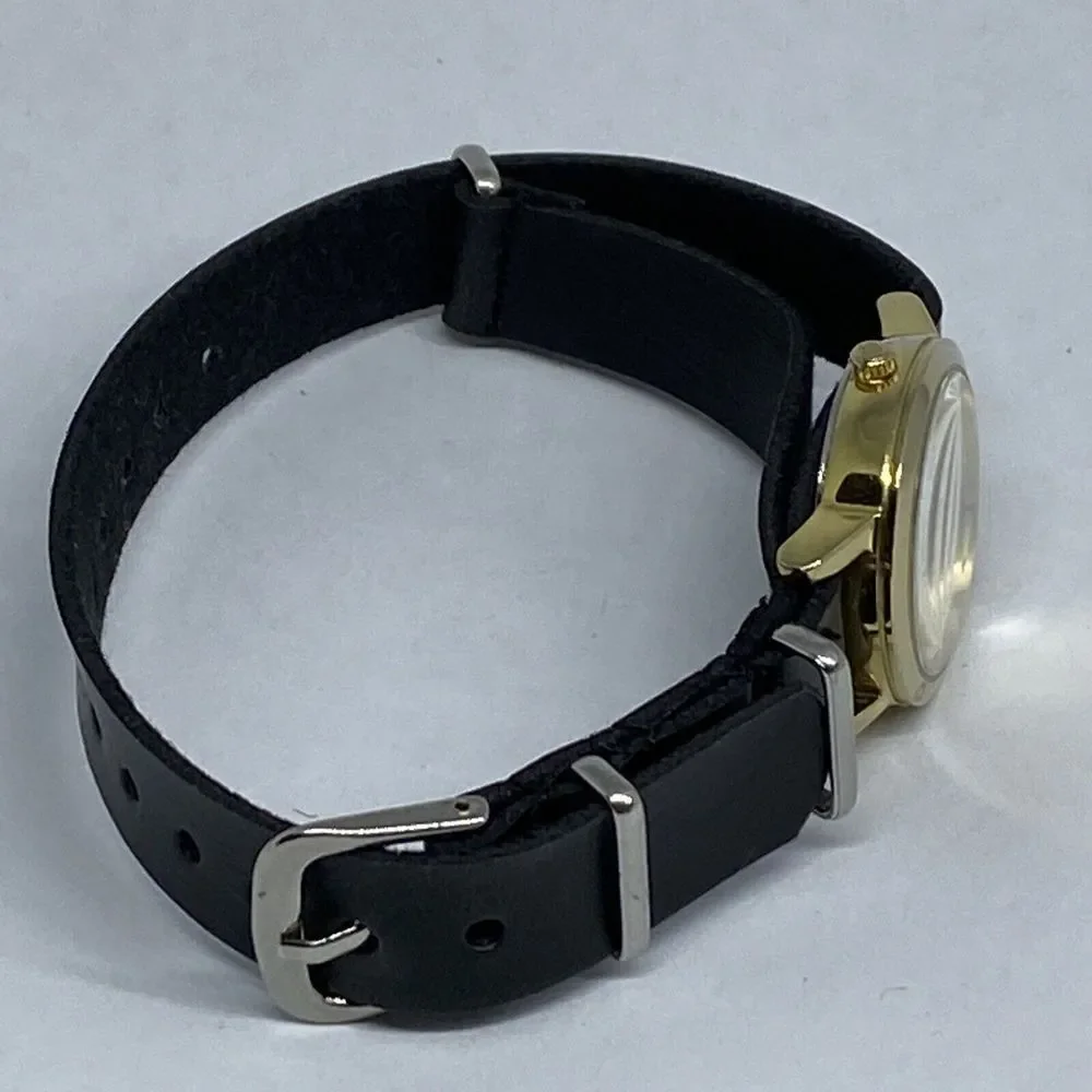 Kate Spade New York 0794 Women Black Leather Analog Gold Dial Quartz Watch XX563
